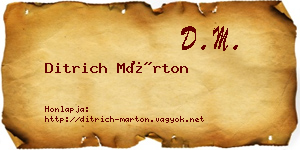 Ditrich Márton névjegykártya