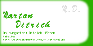 marton ditrich business card