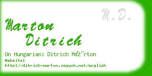 marton ditrich business card